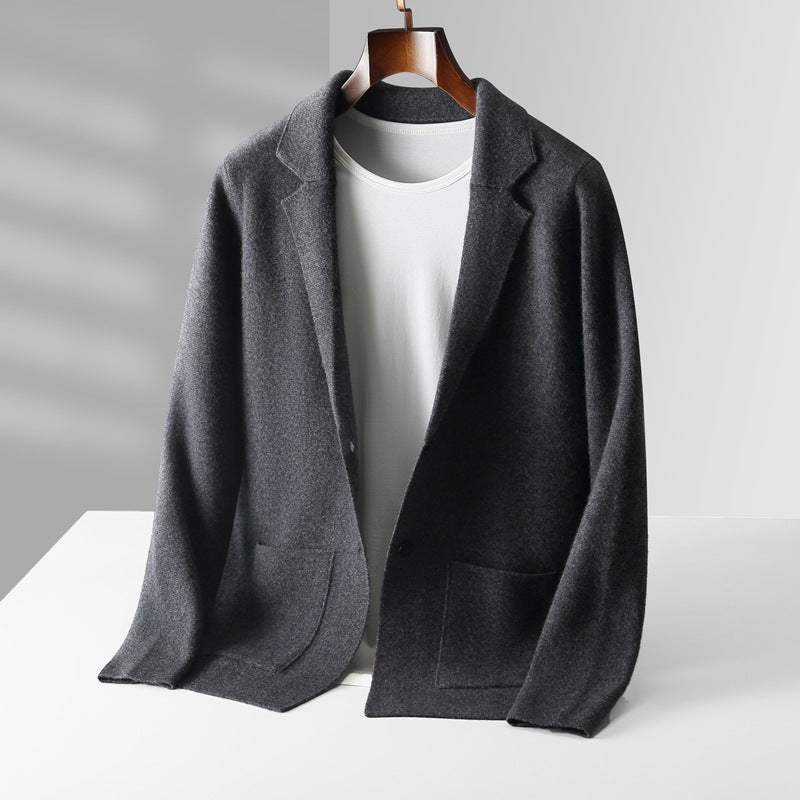 Efterår Vinter Herre Cardigan Kashmir Sweater Business Casual Plys Strikket Tyk Sweater