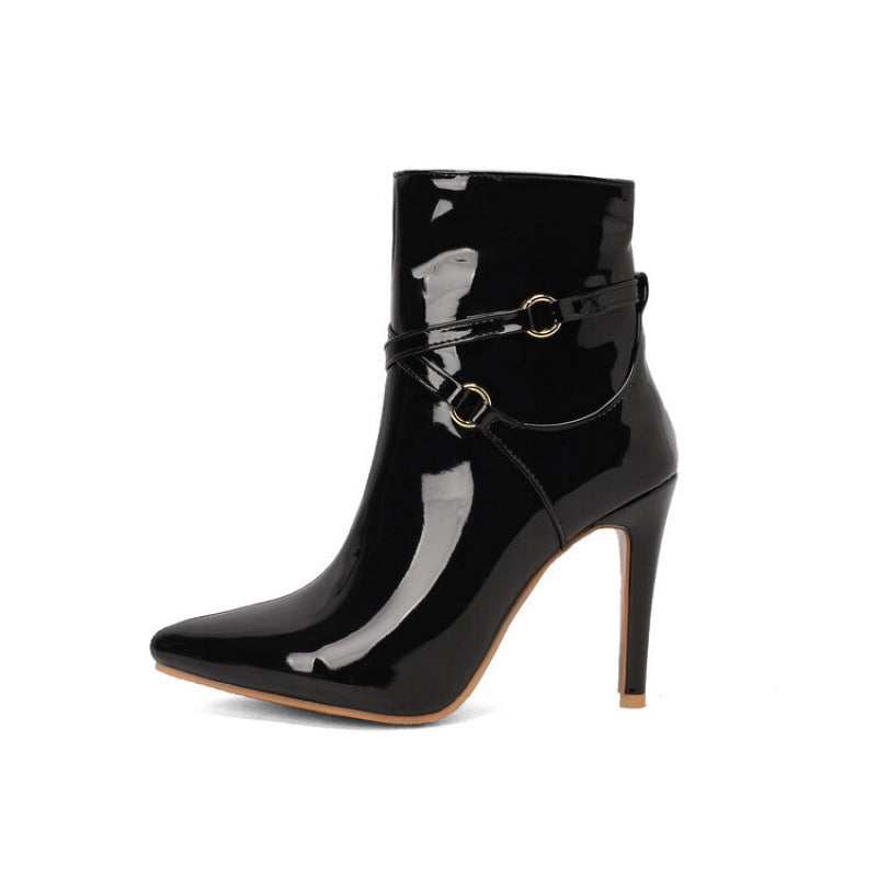 Women's Plus-size Boots With Pointed Toes And Stiletto Heels