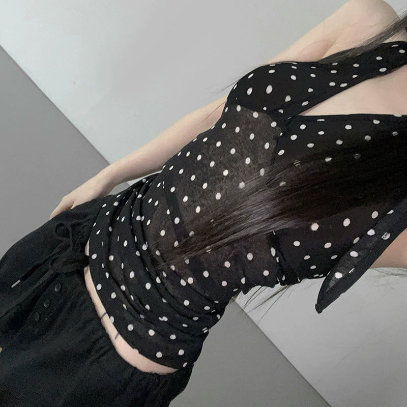 Women's Backless V-neck Halter Top