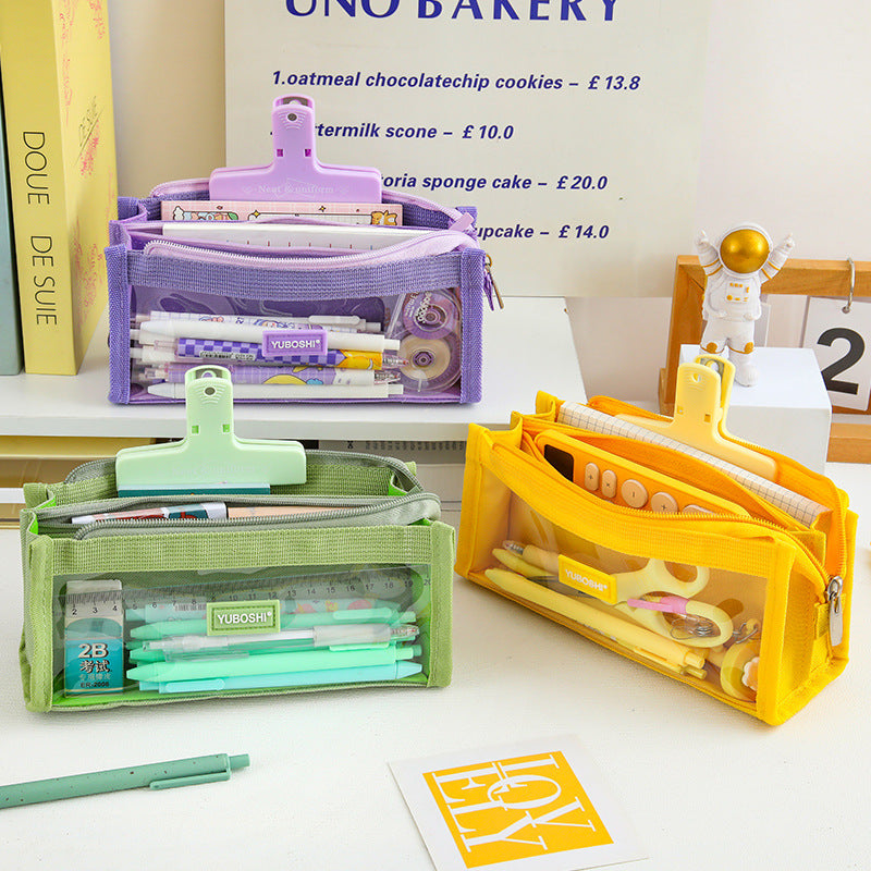 Pencil Case Large Capacity Transparent Good-looking Women's Internet Celebrity Stationery Box