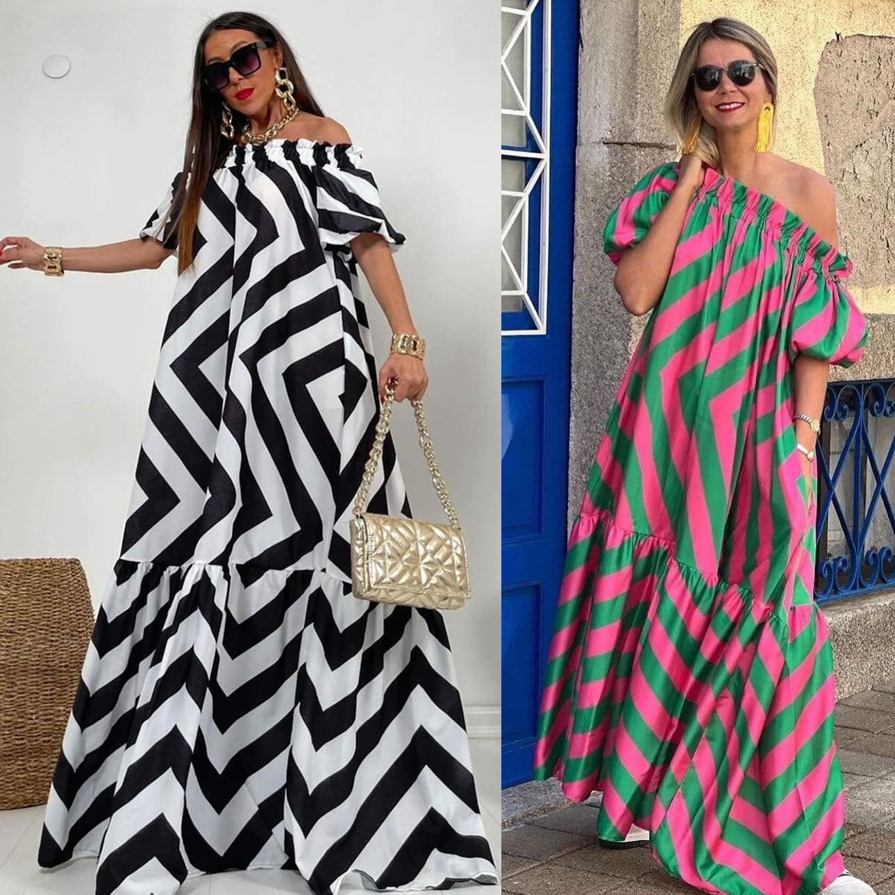 Fashion Women's Bubble Sleeve Dress