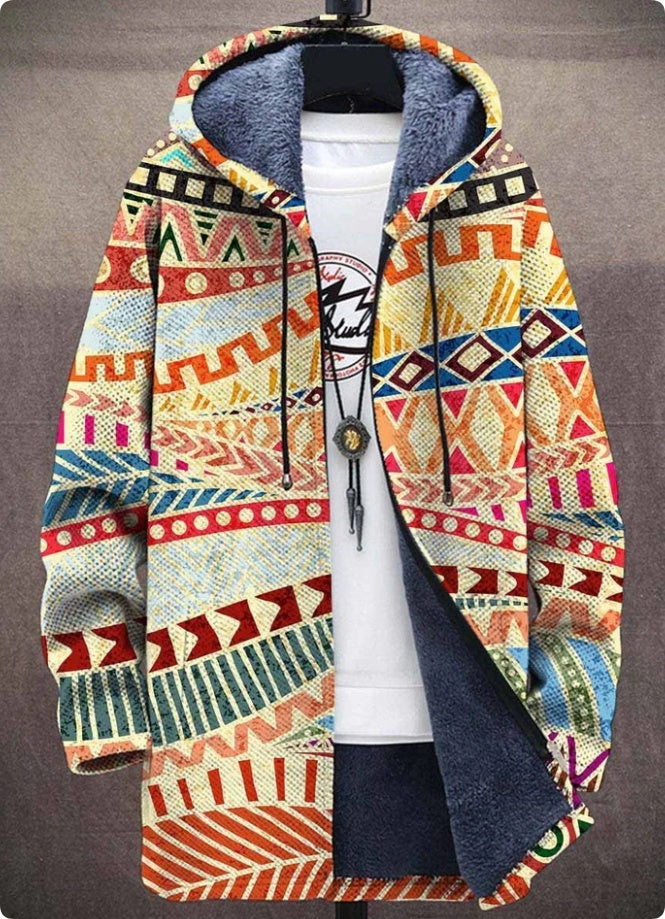 Men's Winter Printed Plush Lining  Thick And Windproof