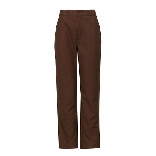 Waist Solid Color Suit  And  High Waist Straight Trousers