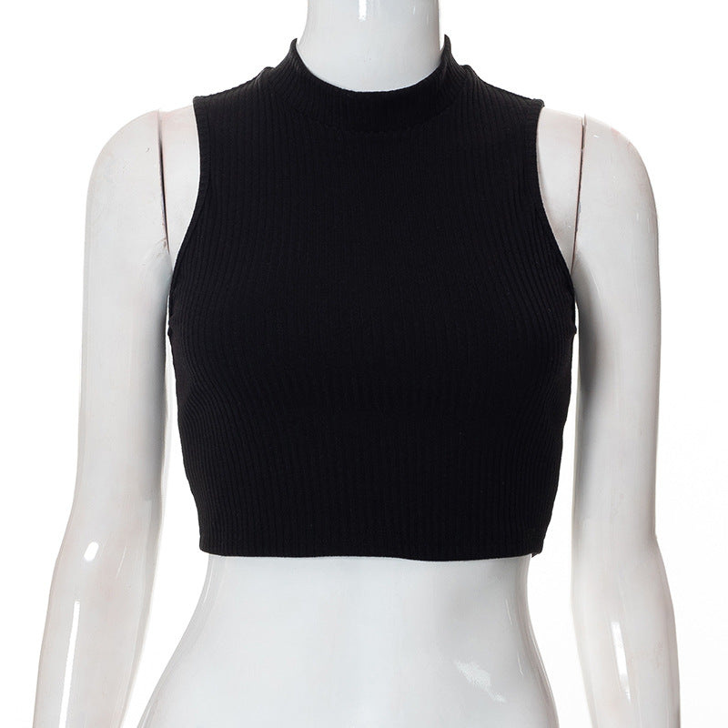 Sleeveless Lace-up Open Navel Open Back European And American Women's Top