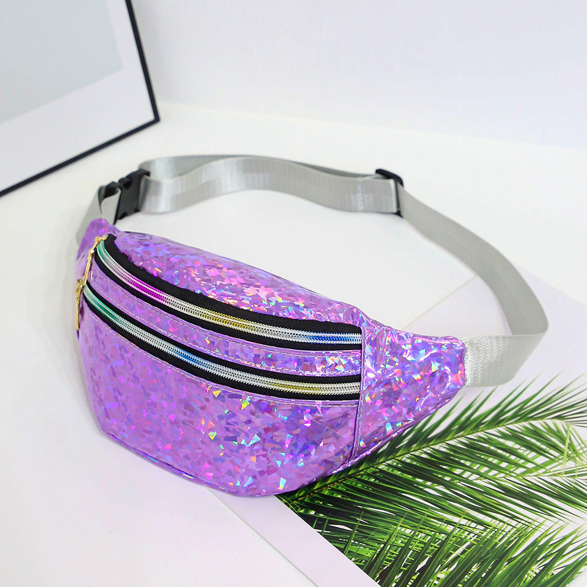 Ladies New Laser Sequins Multifunctional Waist Bag