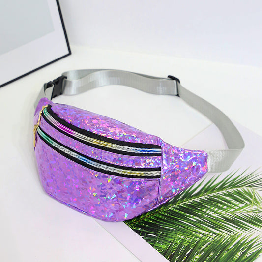 Ladies New Laser Sequins Multifunctional Waist Bag