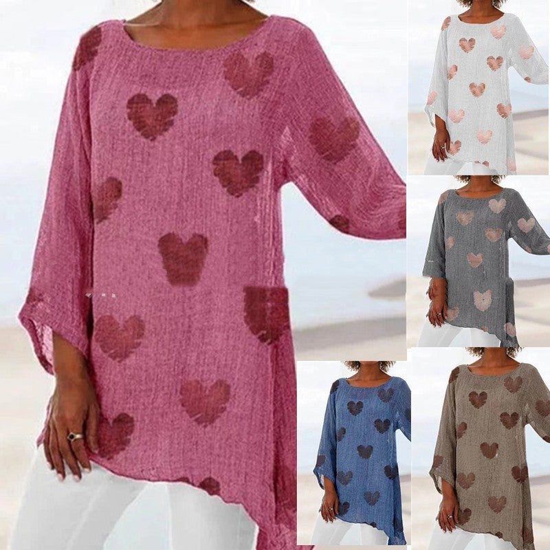 Loose Plus Size Women's Clothing T-shirt Printed Blouse