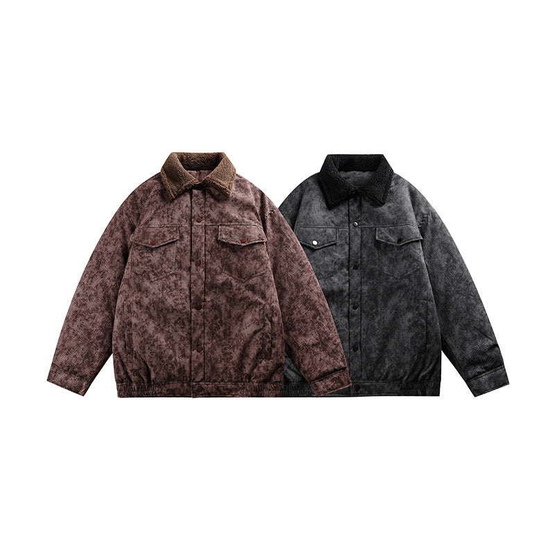 Non-hooded Multi-pocket Cotton-padded Casual Retro Baggy Coat