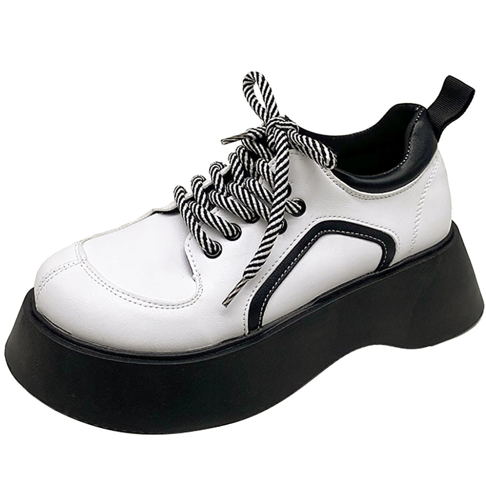 Retro Lace-up Ugly And Cute Shoes Trifle Platform Loafers
