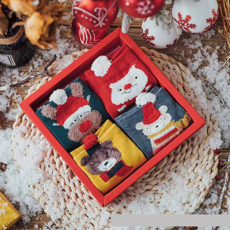 New Year And Christmas Present In Tube Animal Socks