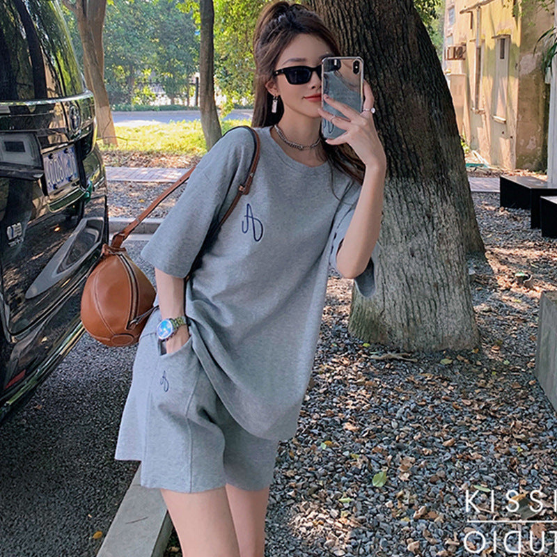 Loose Korean-style Student Cotton Casual Two-piece Set