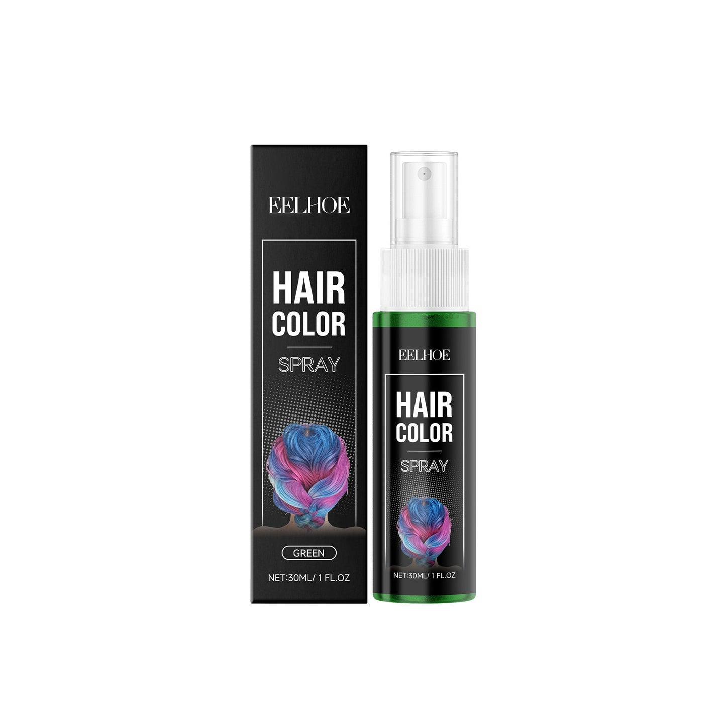 Green Temporary Hair Spray For A Cool Stylish Look With Natural Even Color That Lasts