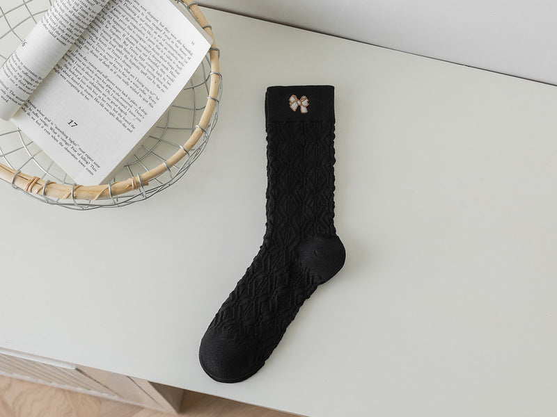 Stockings In Women's Stockings Embroidered With Reverse Yarn