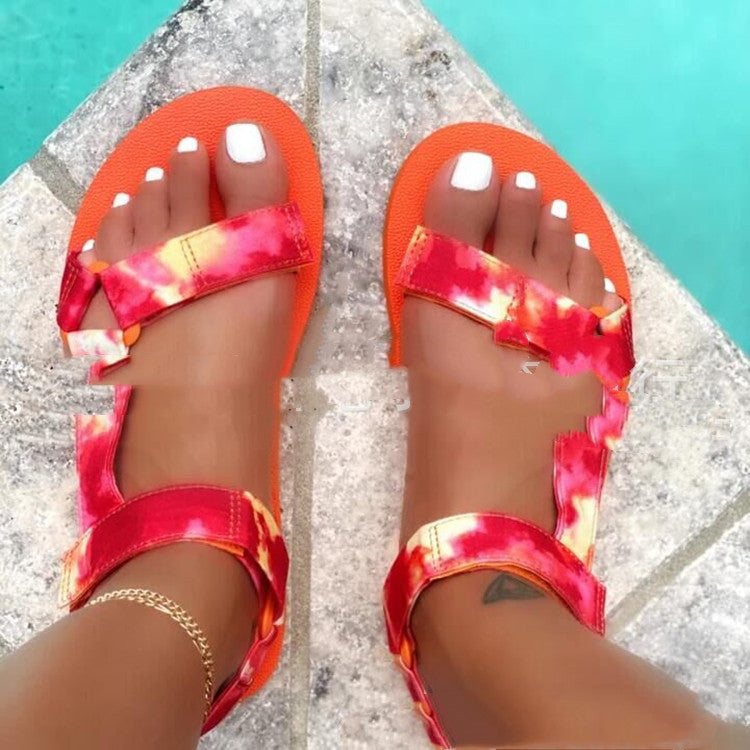 Summer Color Sandals European And American Leisure Large Size