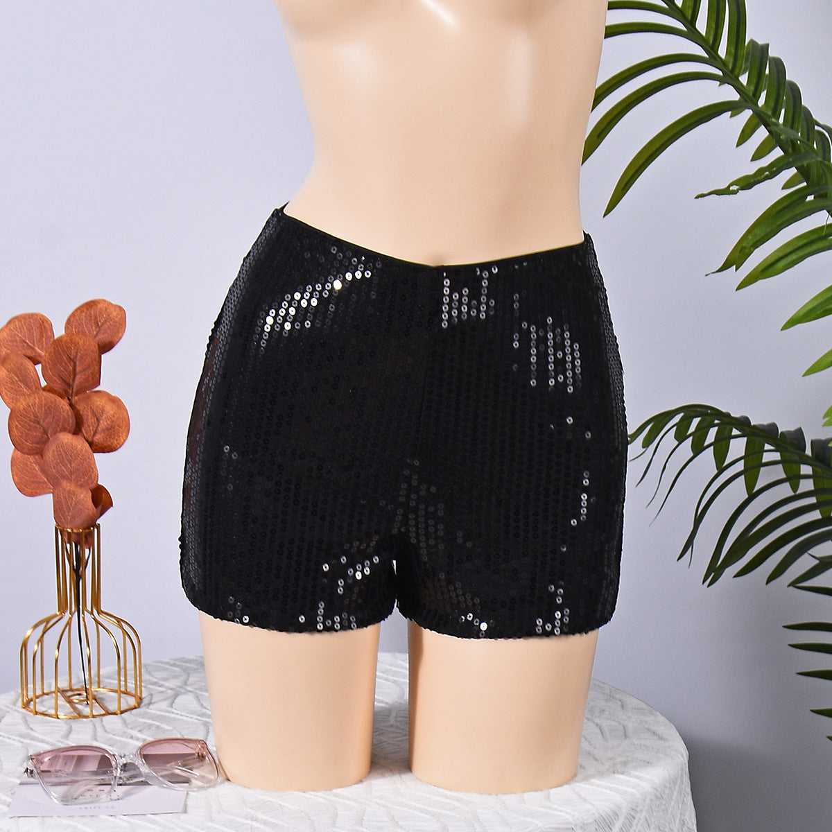 Leopard Print Elastic Waist Casual Shorts