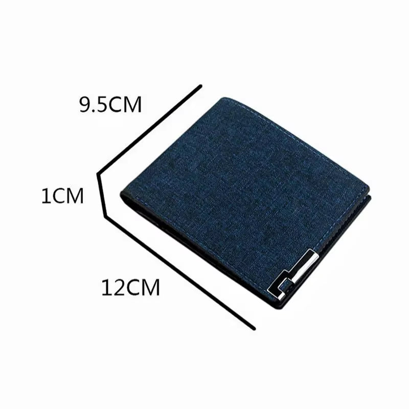 Denim Wallets Purses Men Women Inserts Business Foldable Cowhide Wallet Picture Coin Purse Slim Money Credit ID Cards Holder Bag