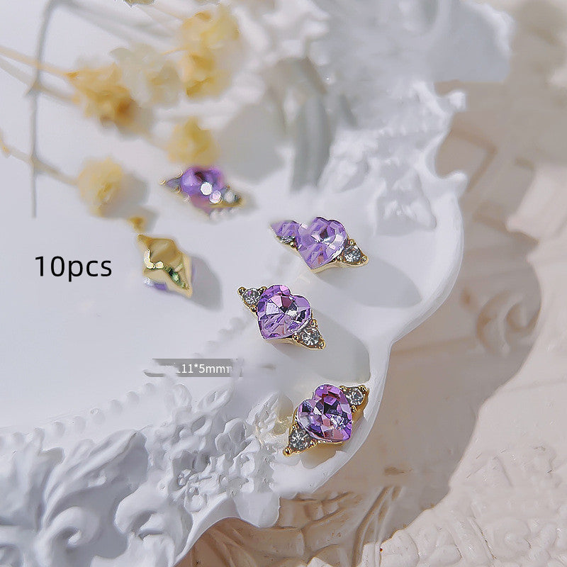 Love Ring Faceted Crystal Diamond Nail Ornament