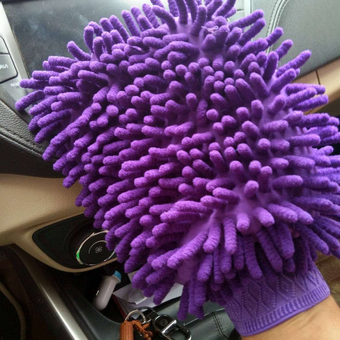 Chenille Coral Car Foaming Gloves Household Cleaning
