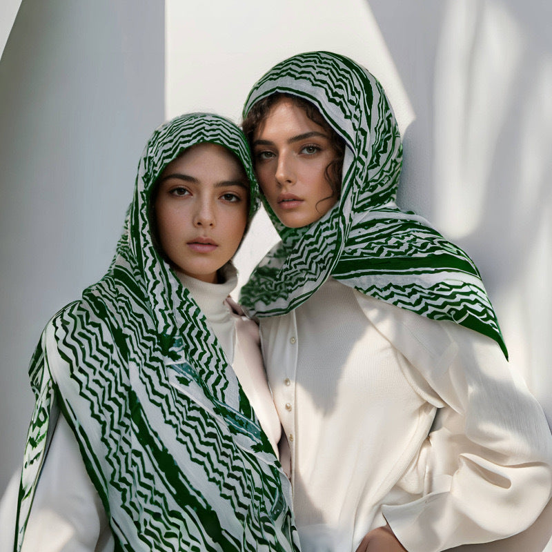 Kreativt satin polyester stribet tørklæde