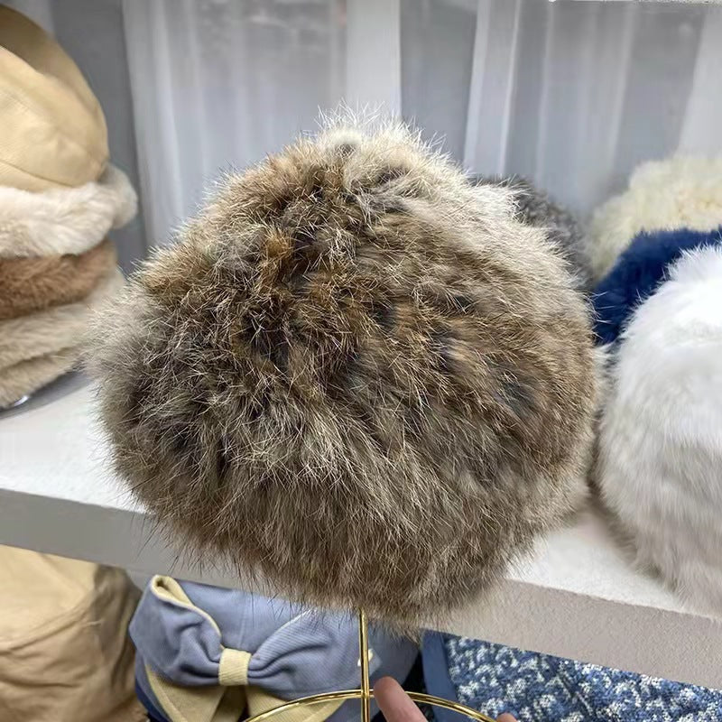 Cute Furry Knitted Wool Hat To Show The Face