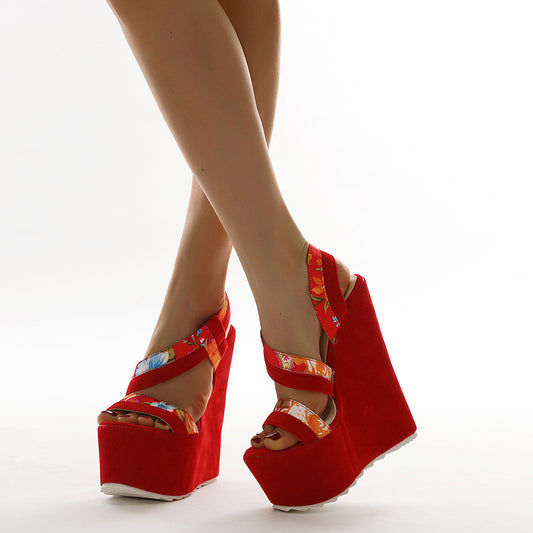 Women's Shoes Color Matching High-heeled Sandals Foreign Trade