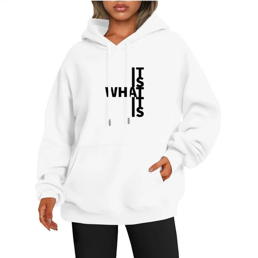 Dame sweatshirt med trendy bogstavprint