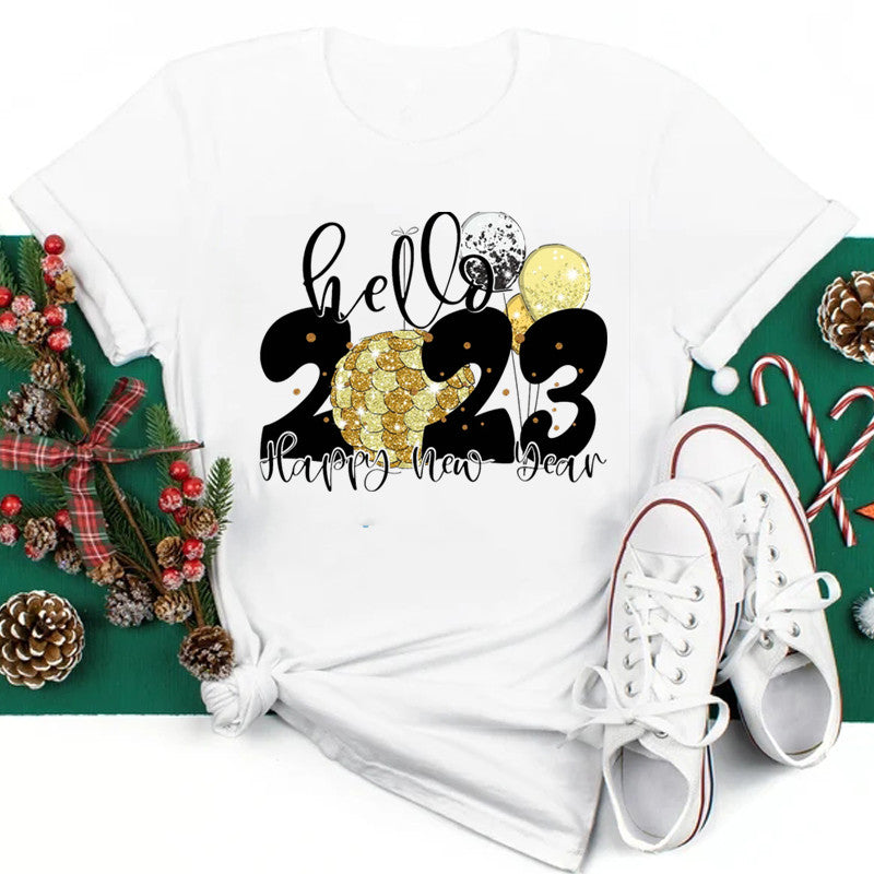 Printed Annual Party Short Sleeve T-shirt Tops For Men And Women