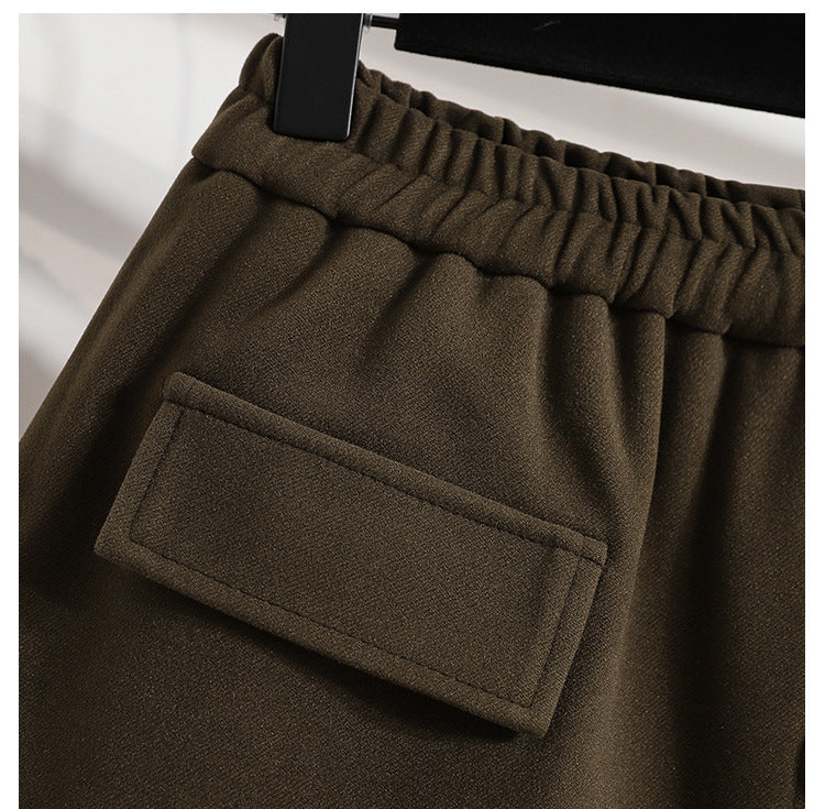 Women's Autumn And Winter Woolen Trousers Skirt Wide Leg Shorts