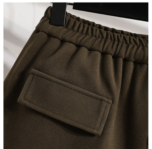 Women's Autumn And Winter Woolen Trousers Skirt Wide Leg Shorts