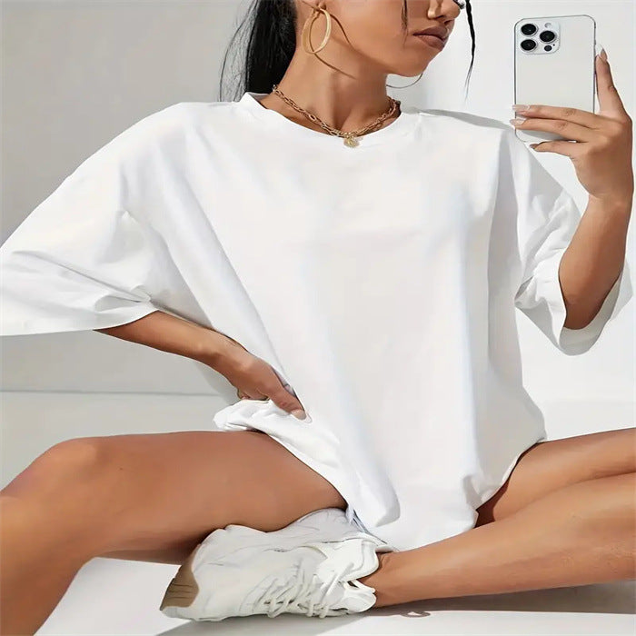 Women's Fashion Casual Home Commuter All-matching Round Neck Short Sleeve T-shirt