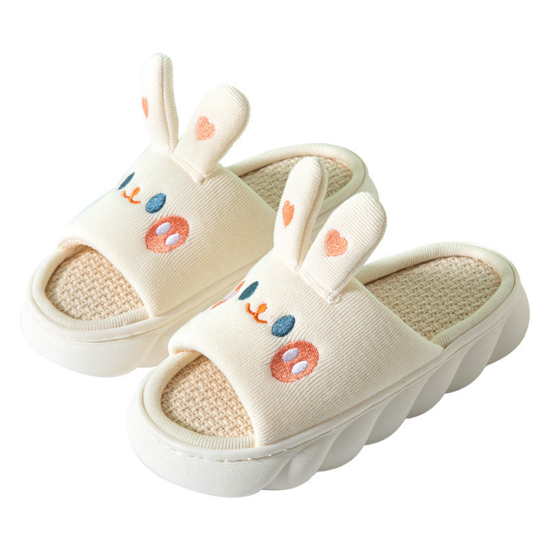 Women's Indoor Wood Floor Anti-Slip Cotton Linen Slippers