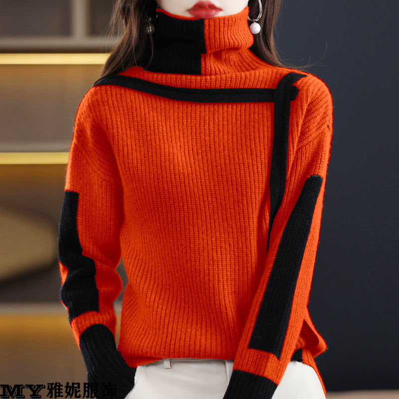 Retro Women's Sweater Turtleneck Autumn And Winter Loose