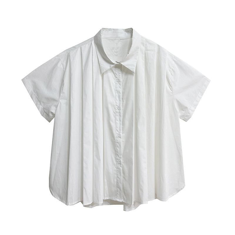 Loose Short-sleeved Lapel Shirt Women's Summer New Simple Top