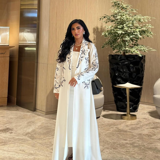 Elaborately Crafted Long Coat With Exquisite Floral Embroidery