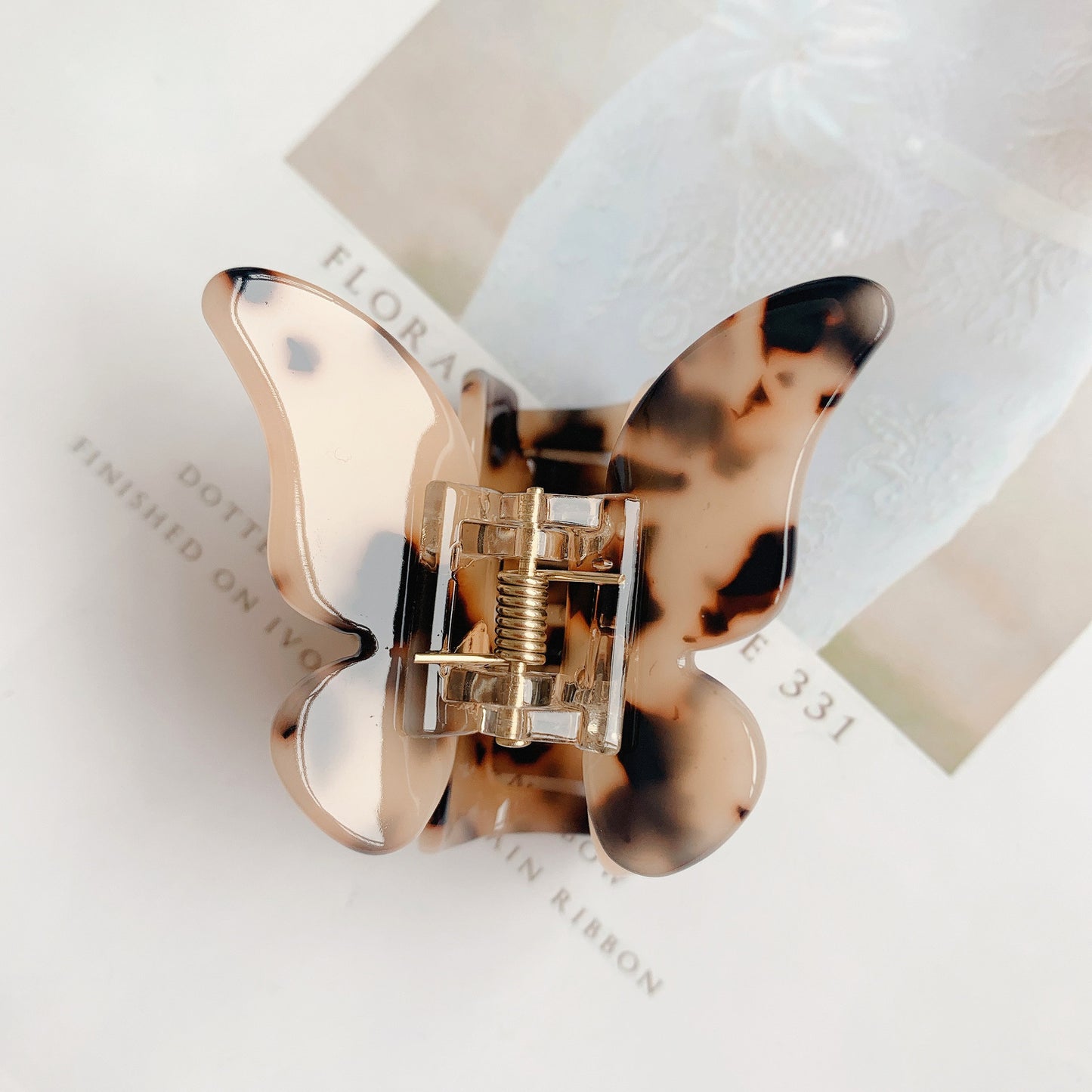 Girls Ins Acetate Butterfly Colorful Grab Clip