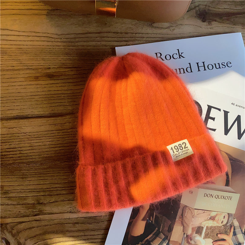 Solid Color Digital Ins Knitted Hat For Warmth