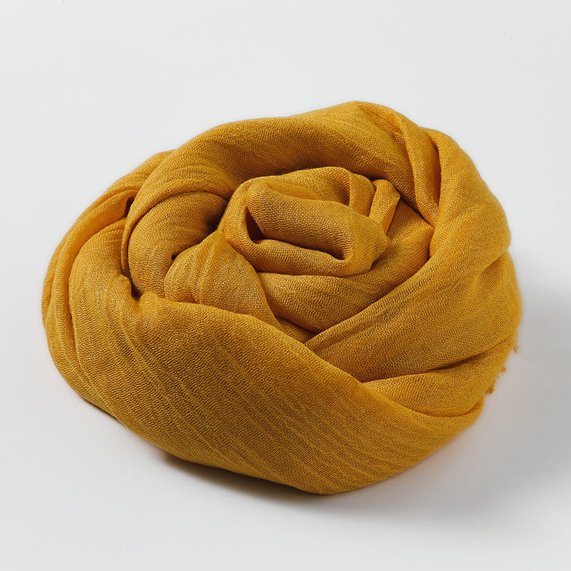 Women's Fashion Artistic Solid Color Cotton And Linen Scarf