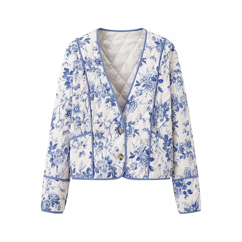 Loose Printed Thin Cotton Coat Jacket
