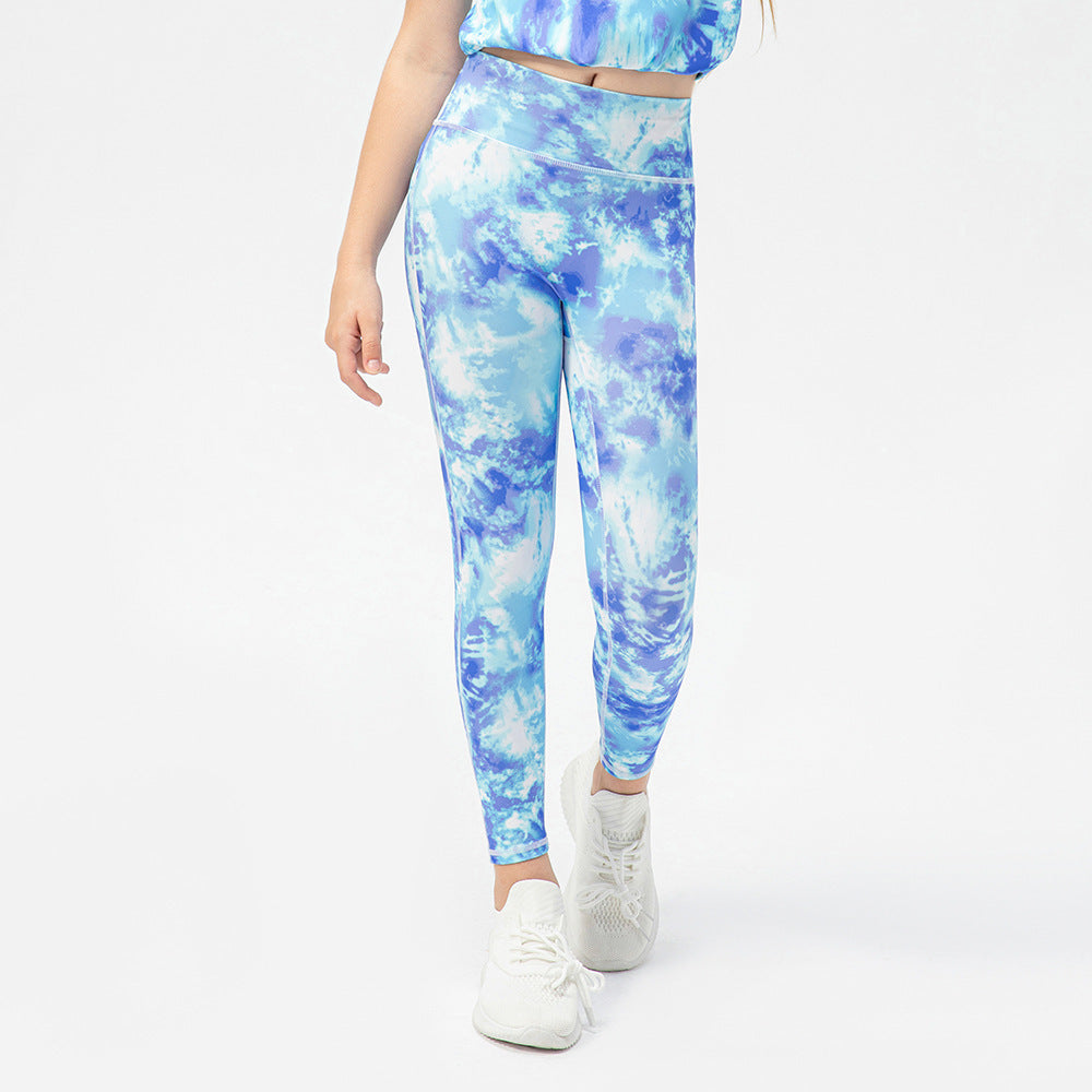 Girls' Tight Trousers Graffiti Printing Running