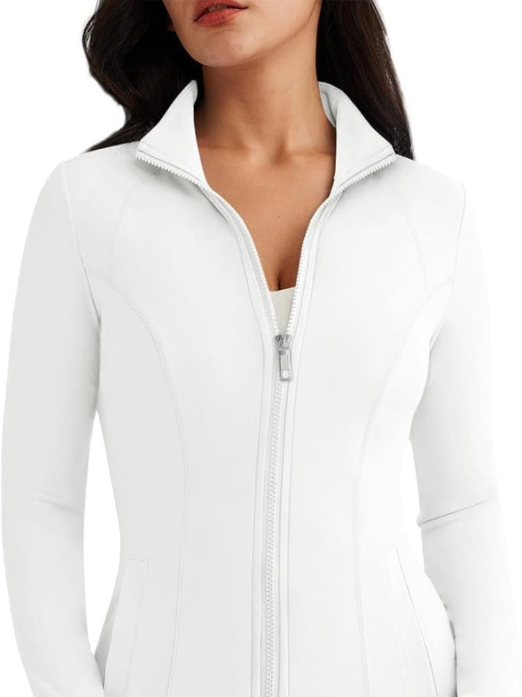 Womens High-Stretch Form-Fitting Long-Sleeve Sports Jacket