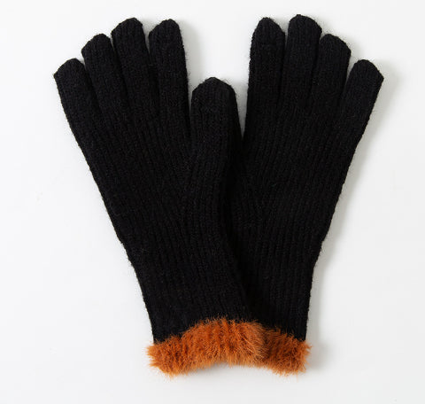 Touch Screen Finger Leakage Gloves Keep Warm Pure Color Finger