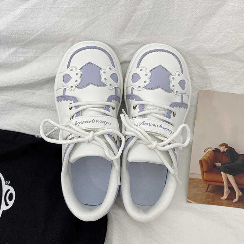 Thick-soled Bear Velcro Student Sneakers
