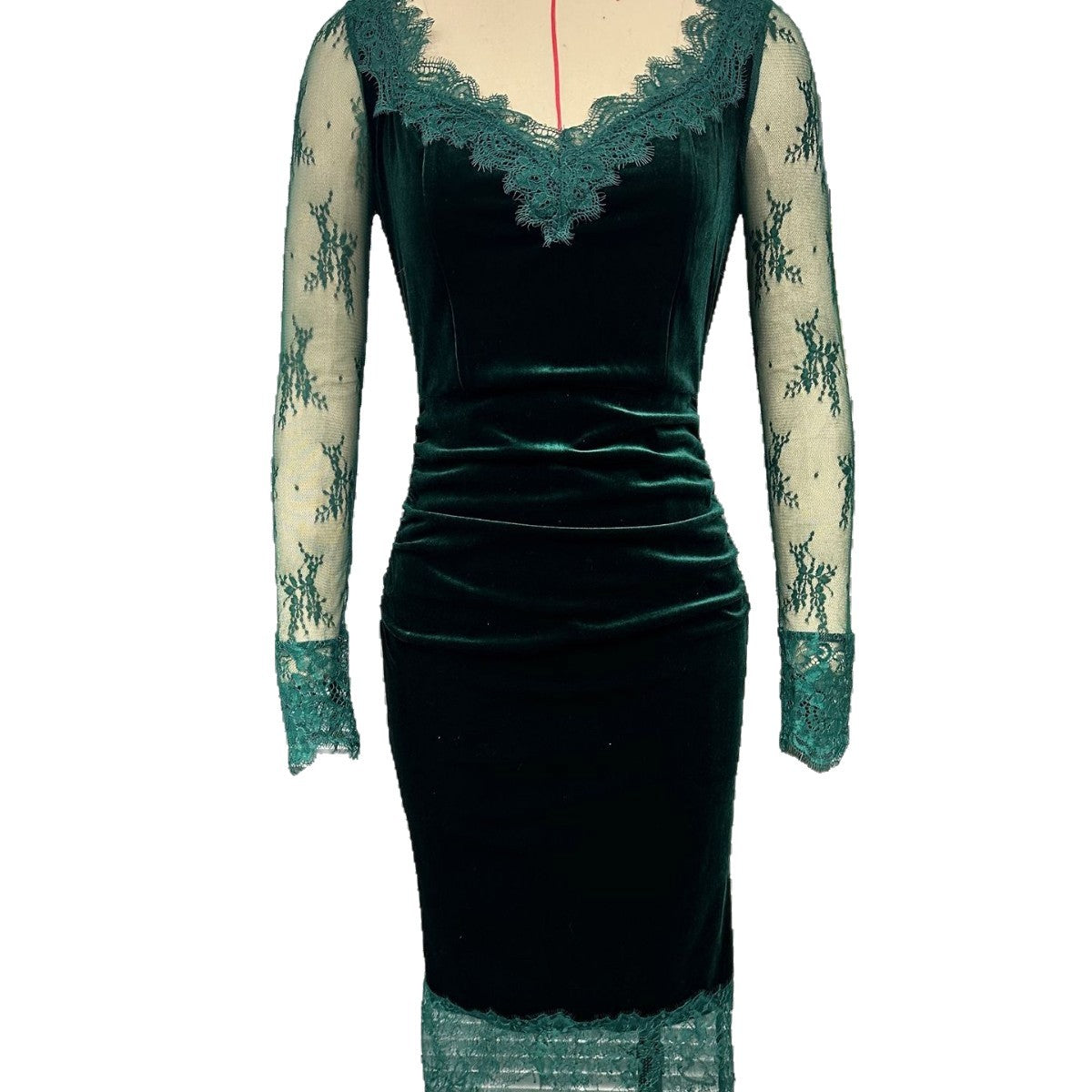 Elegant Long-sleeve Waist-cinching Dress