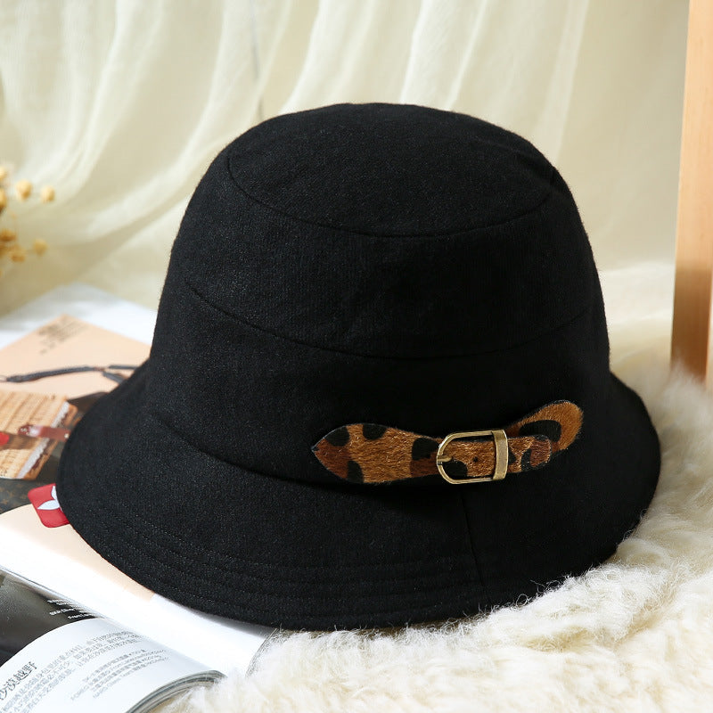 Dome Brim Ceremony Winter Bucket Hat All-matching Warm