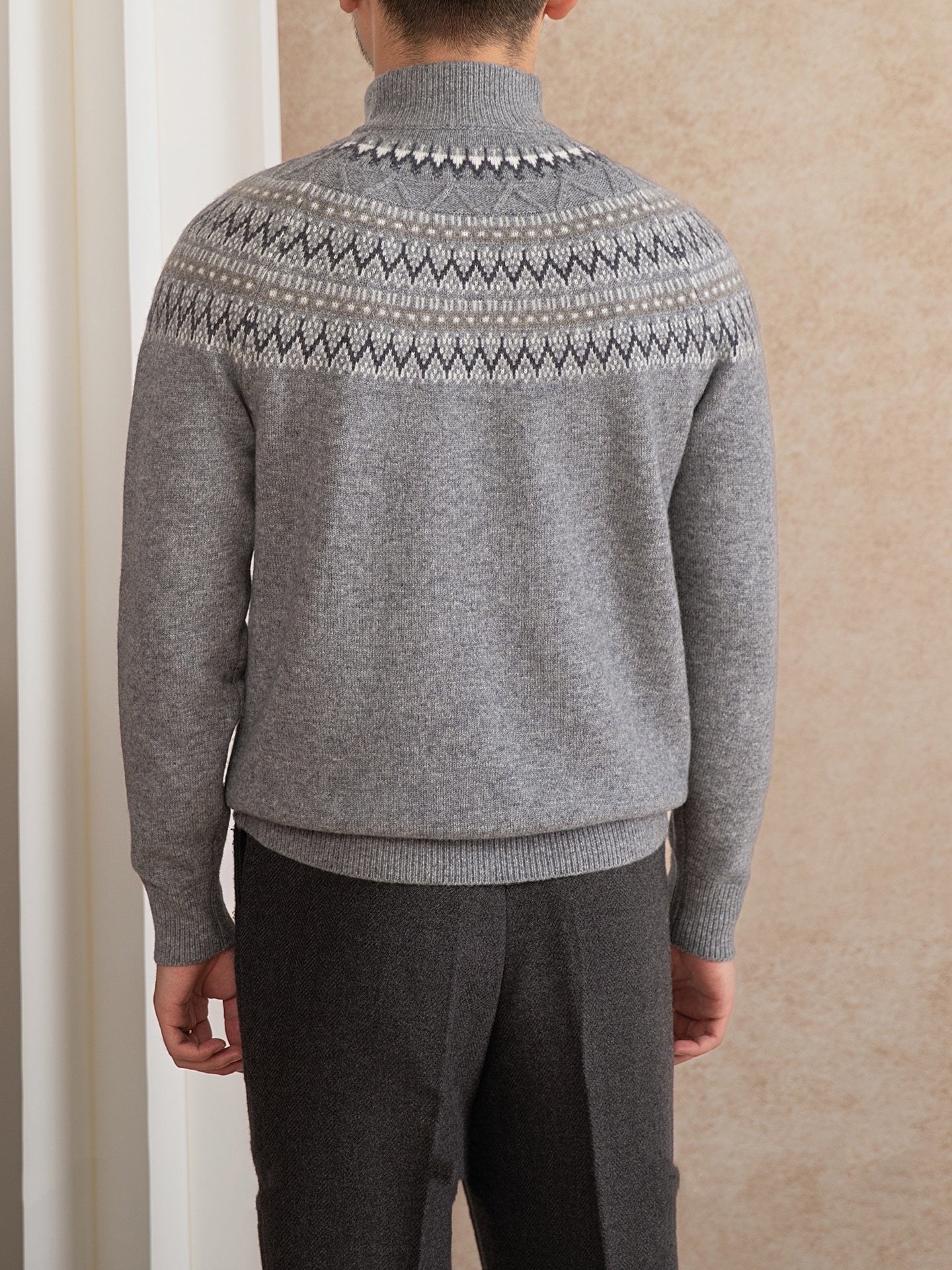 Uld Slank Pasform Kravebroderi Varm Mode Vintage Sweater