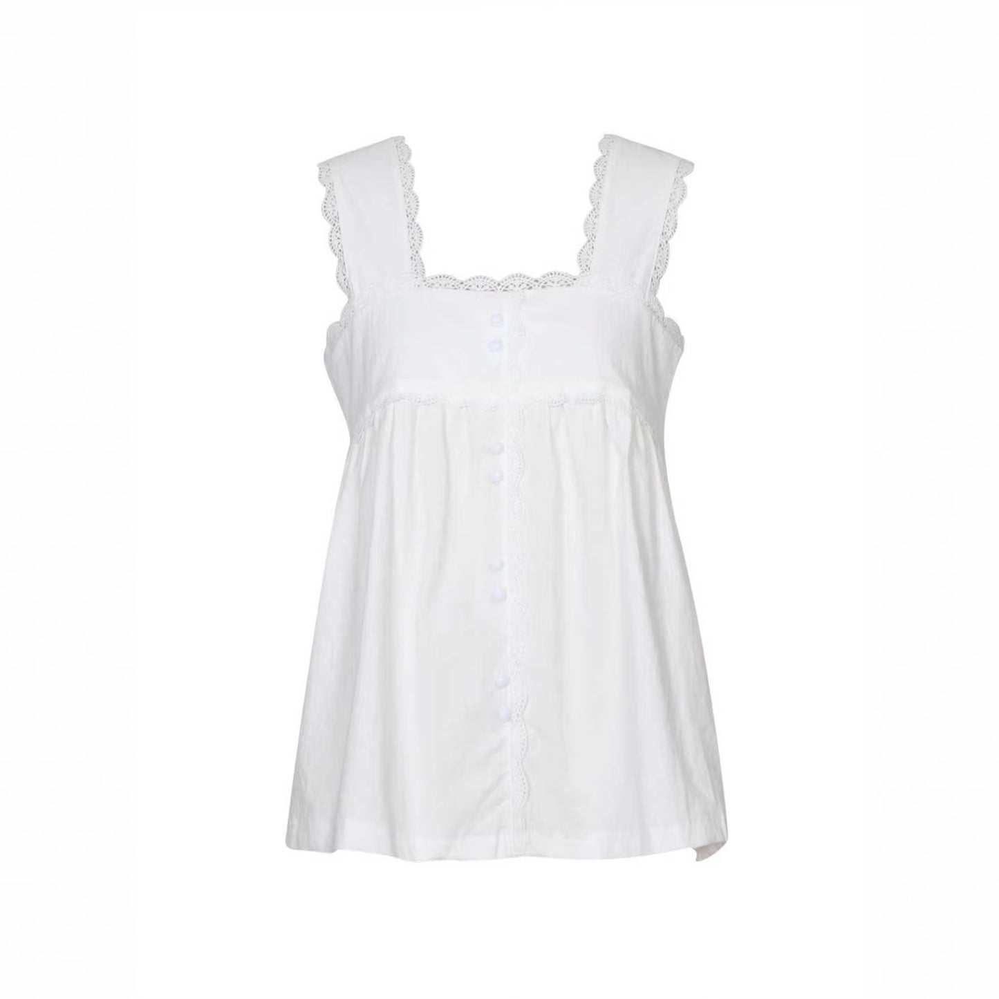 Casual Square-neck Retro Court-style Playful Sleeveless Vest