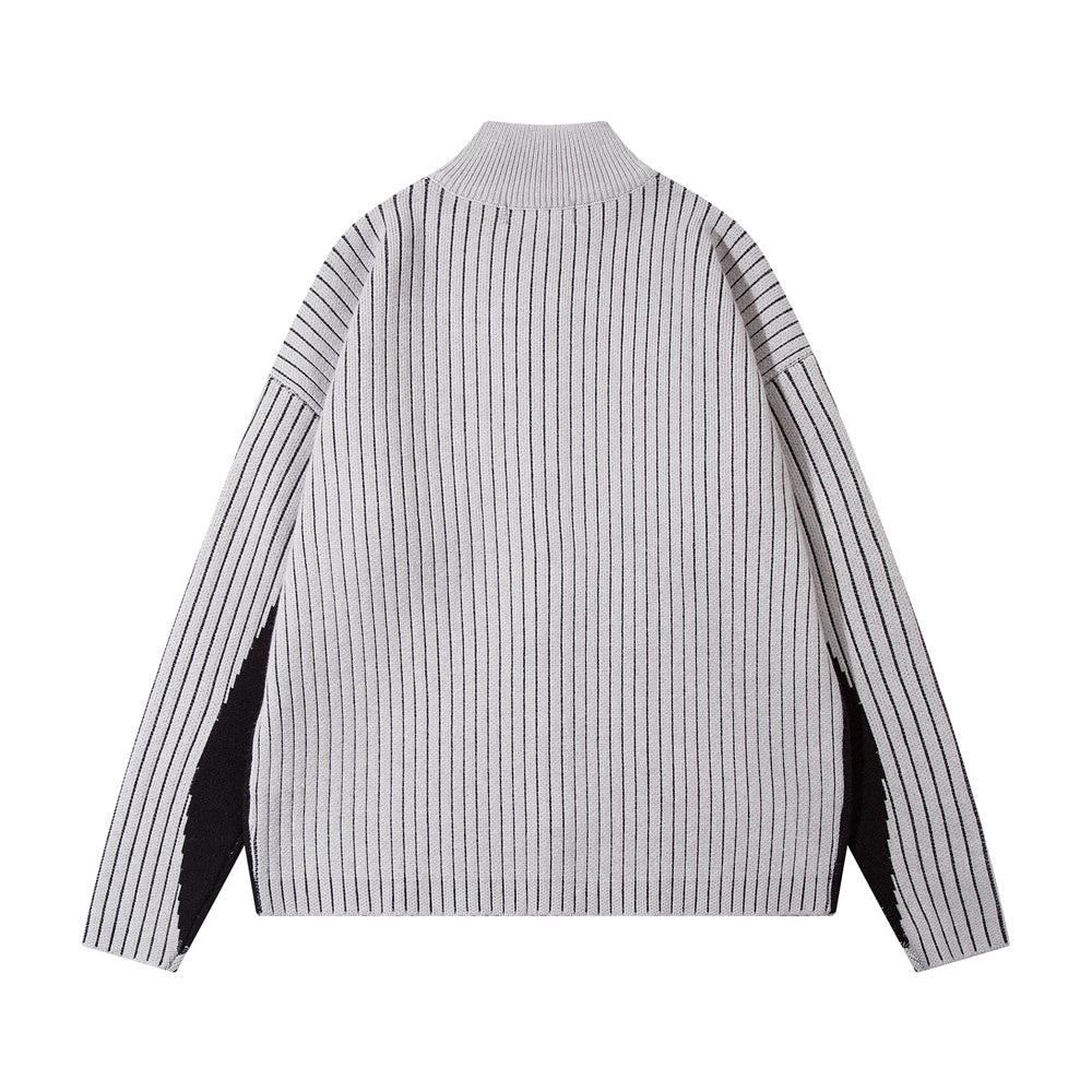 Men's Fashion Stripe Knitted Sweater Coat
