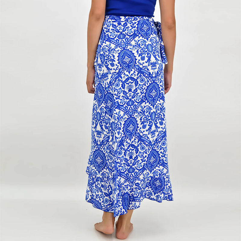Women's Stomach Blanket-style Tied Lotus Leaf Floral Skirt