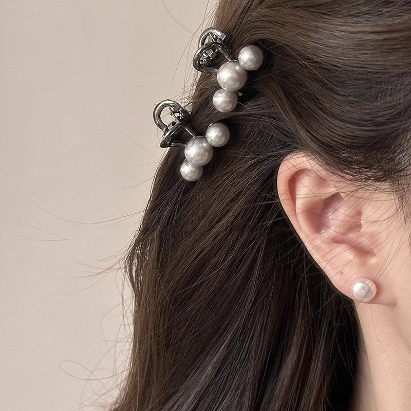 Grey Cherry Pearl Small Claw Clip Women's New High-end