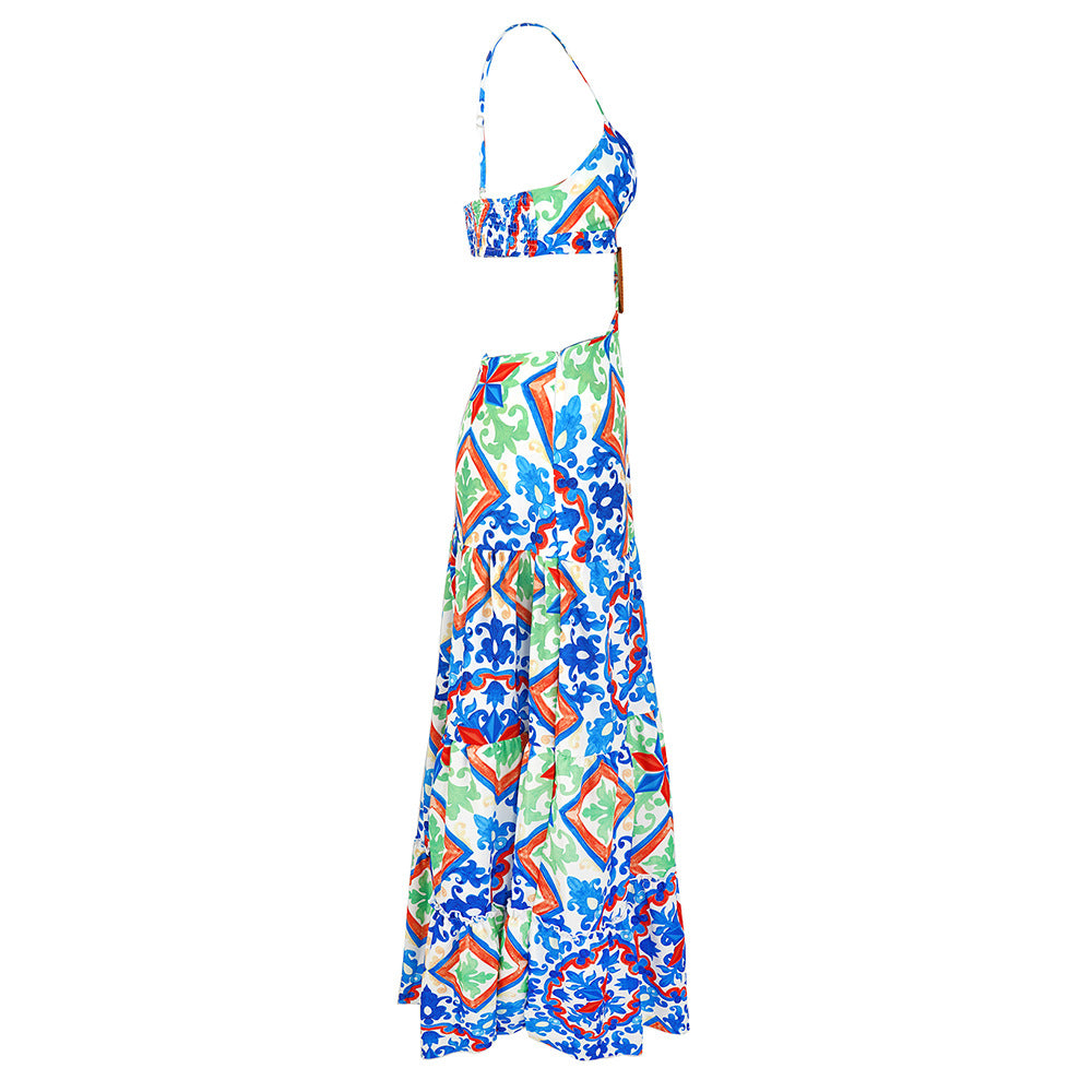 Women's Bohemian Style Hollow High Waist Backless Beach Skirt
